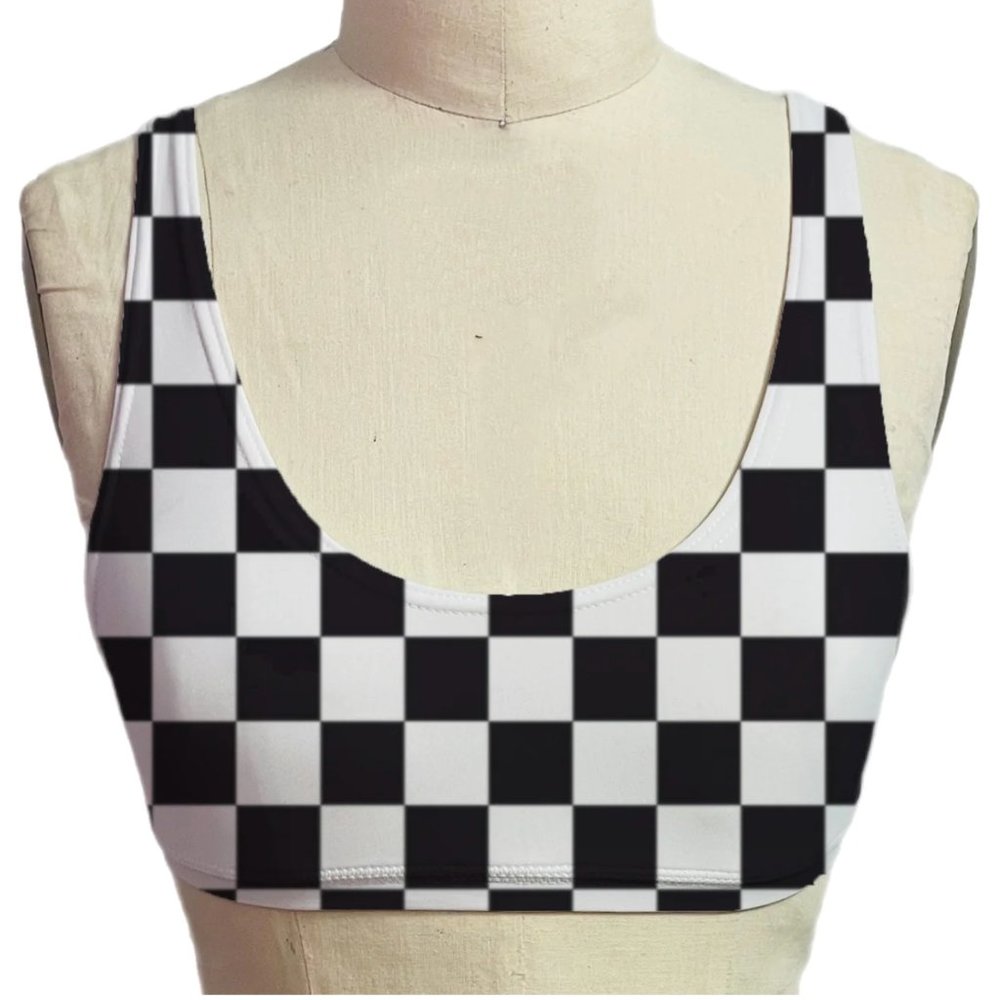 Brittany Allen Checkered Micro Scoop Bra